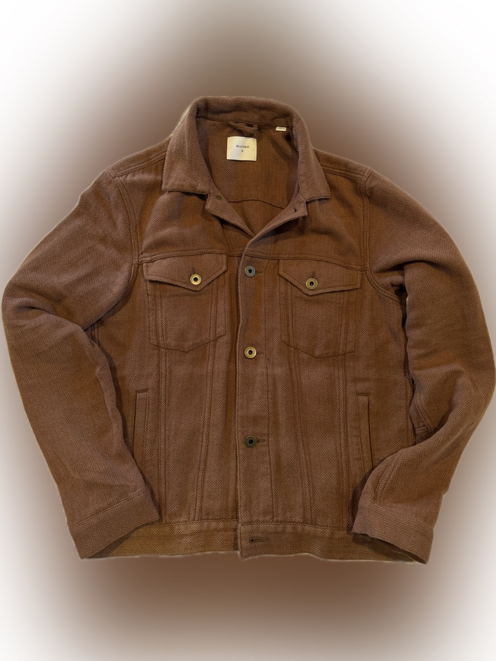 Billy Reid Tupelo Trucker Brown Herringbone Jacket
